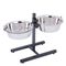 Hundebar inklusive 2 Edelstahlnäpfe 2 x 1,8 l, Ø 21 cm, Höhe bis 38 cm