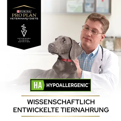 Purina Pro Plan Veterinary Diets. Videnskabeligt udviklet foder til kæledyr. HA Hypoallergenic.