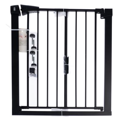 TIAKI Schwarzes Hundegitter mit 7 cm Verlängerung Höhe 76 cm, Breite 75 bis 82 cm