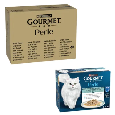 96 x 85 g Jumbopack Gourmet Perle + 12 x 85 g Gemischte Auswahl gratis! - Rind, Huhn, Lachs, Thunfisch in Sauce 96 x 85 g Jumbopack Gourmet Perle + 12 x 85 g Gemischte Auswahl gratis! - Rind, Huhn, Lachs, Thunfisch in Sauce