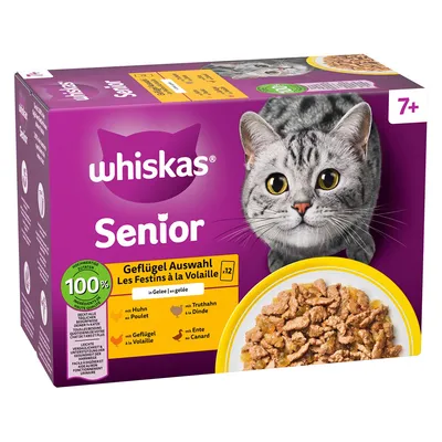 Whiskas Senior buste 144 x 85 g - 7+ Selezione Carni Bianche in Salsa