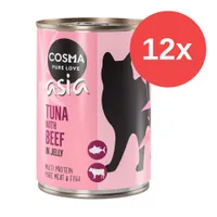 Sparpaket Cosma Asia in Jelly 12 x 400 g - Mix (Huhn & Thunfisch, Thunfisch & Krebsfleisch)