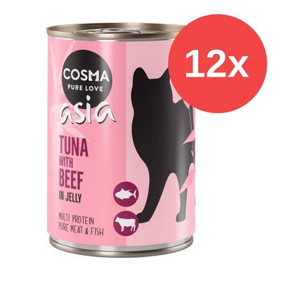 Sparpaket Cosma Asia in Jelly 12 x 400 g Mix (Huhn & Thunfisch, Thunfisch & Krebsfleisch)