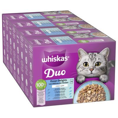 Gemengd Pakket Whiskas Duo Portiezakjes 48 x 85 g Kattenvoer