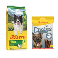 12,5 kg Josera Adult + 180 g Denties Snack gratis! - Festival + Geflügel & Blaubeere