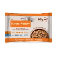 Nature's Variety Bites in Saus 44 x 85 g Kattenvoer - Met Kip en Zalm