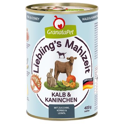 Paquet économique GranataPet repas favori 24 x 400 g Granatapet Veau & Lapin