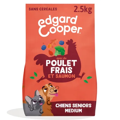 Edgard & Cooper Medium Senior Hond Kip & Zalm graanvrij - 7 kg