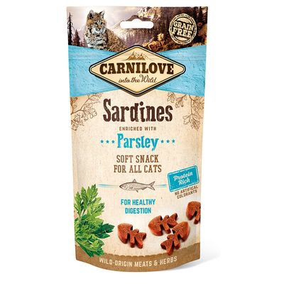 Carnilove snacks semihúmedos con sardina y perejil para gatos 50 g
