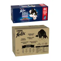 Felix ("So gut...") kapsičky 120 x 85 g + 44 x 85 g smíšené balení zdarma - "Tasty Shreds" kapsičky míchané balení v omáčce 120 x 80 g + "So gut wie es aussieht" kapsičky mix 44 x 85 g