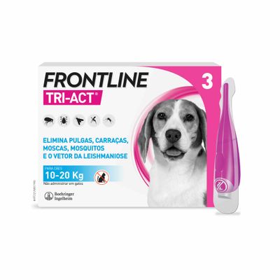 Frontline® Tri-Act pipetas para cães de 10 a 20 kg 3 x 2 ml