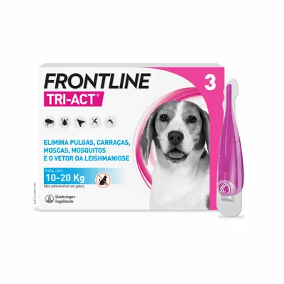 Frontline® Tri-Act pipetas para cães de 10 a 20 kg - 3 x 2 ml Frontline® Tri-Act pipetas para cães de 10 a 20 kg - 3 x 2 ml