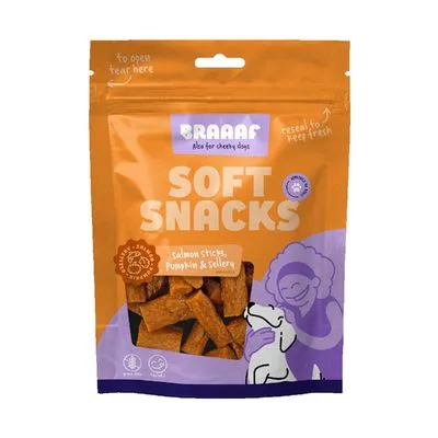 Braaaf Zalmsticks met Pompoen en Selderij - Voordeelpakket 3 x 85 g