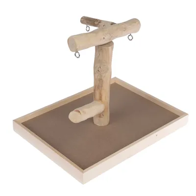 TIAKI Java Wood Parrot Perch - 40.5 x 31 x 31cm (L x W x H)