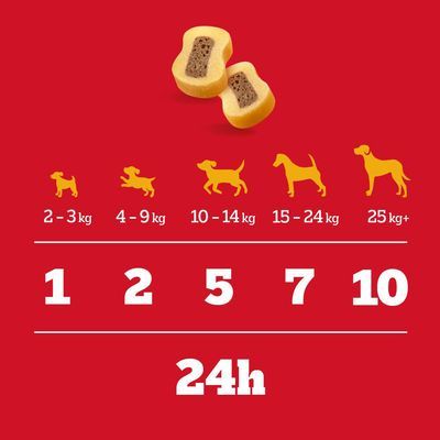 Snacksstorlek: 2,6 cm. Gulbruna snacks med mjuk fyllning, lämpliga för exakt portionsangivelse.