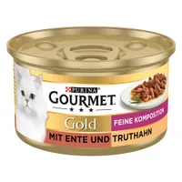 Gourmet Gold Doppio piacere 12 x 85 g Alimento umido per gatto - Anatra e Tacchino