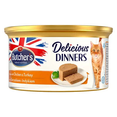Butcher’s Delicious Dinners Gatto 24 x 85 g - Pollo e Tacchino