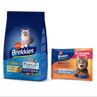 3 kg / 3,5 kg Brekkies Trockenfutter + 4 x 85 g Daily Delice Nassfutter gratis! - 3 kg Delicious Fisch + 4 x 85 g Lachs & Thunfisch