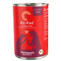 Herrmann's Menu Classic / Menu Bio 6 x 400 g pour chien - bœuf bio, patates douces bio