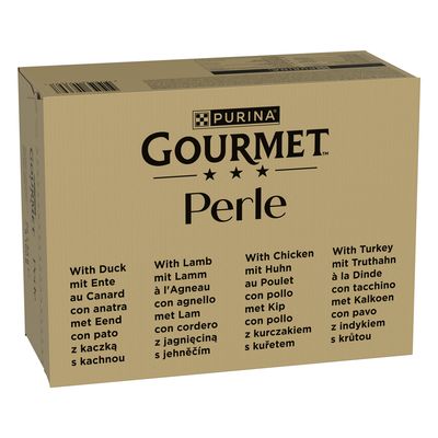 Jumbo pakiranje Gourmet Perle 96 x 85 g Raca, jagnje, piščanec, puran v omaki