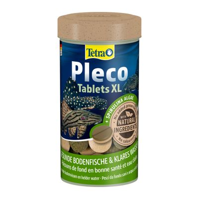 Tetra Pleco Tablets XL spirulina algával, természetes összetevőkkel, színezékek nélkül, tartósítószerek nélkül. Egészséges talajlakó halakhoz és tiszta vízhez.