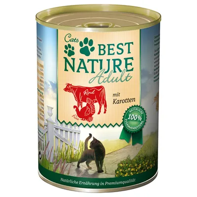 Cats Best Nature Adult con manzo e carote. Composizione naturale, qualità premium 100%. Alimentazione naturale per gatti.
