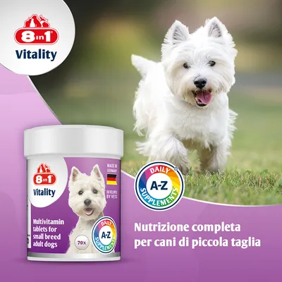 8in1 Vitality Compresse Multivitaminiche per cani di piccola taglia 8in1 Vitality Compresse Multivitaminiche per cani di piccola taglia