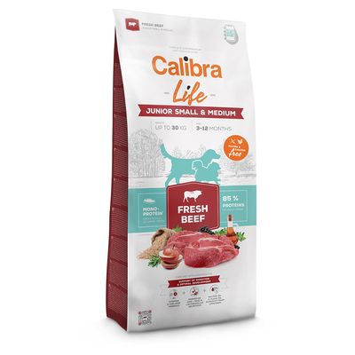 Calibra Life Junior Small & Medium Breed bœuf frais pour chiot 12 kg
