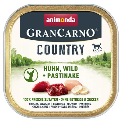 animonda GranCarno Adult Country gazdaságos csomag 44 x 150 g - Csirke, vad & pasztinák