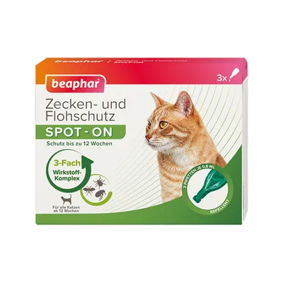 beaphar SPOT-ON für Katzen - 3 Pipetten x 0,8 ml