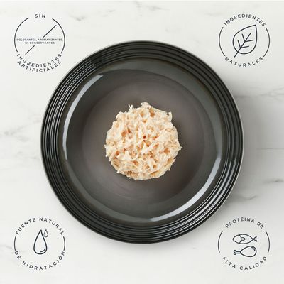 Encore Kitten Finest Selection, 5 x 50g sobres. Elaborado con ingredientes naturales. Variedades: 3 x filete de atún, 2 x pechuga de pollo en gelatina.