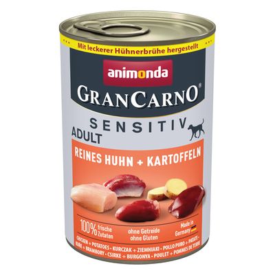 Animonda GranCarno Adult Sensitive 24 x 400 g pour chien pur poulet & pommes de terre