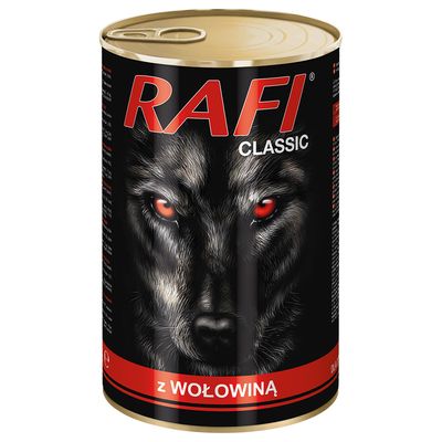 Rafi Dog 12 × 1 240 g - výhodné balení hovězí
