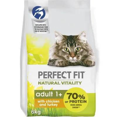 Perfect Fit Natural Vitality Adult 1+ Chicken and Turkey - 6kg Perfect Fit Natural Vitality Adult 1+ Chicken and Turkey - 6kg