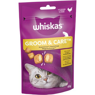 Whiskas Groom & Care Adult Cat Treats with Chicken