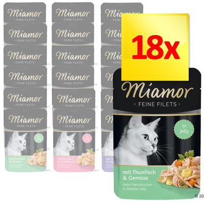 Mieszany zestaw Miamor Feine Filets w galarecie, 18 x 100 g Mieszany zestaw