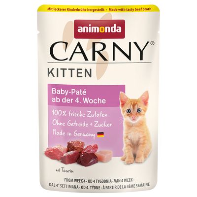 animonda Carny Kitten poser 12 x 85 g Baby-Paté med oksebuljong