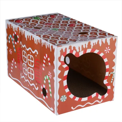 TIAKI Katzenkratztunnel Lebkuchen - L 50 x B 30 x H 30 cm