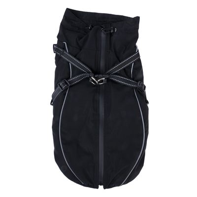 TIAKI cappotto per cani Imbracatura Arkon, nero lunghezza dorsale ca. 55 cm