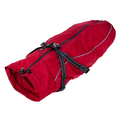Cappotto per cani TIAKI con pettorina Arkon, rosso - lunghezza dorso ca. 55 cm