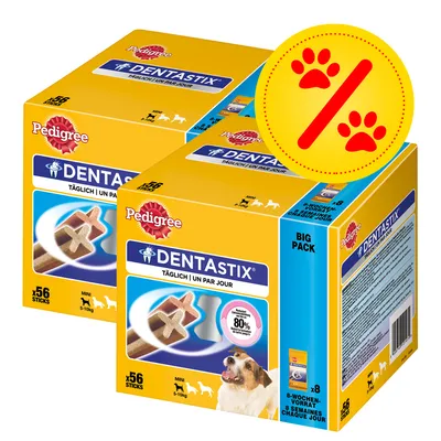 112 x Pedigree Dentastix/Dentastix Fresh zum Sonderpreis - Dentastix x 56 + Dentastix Fresh x 56 - für große Hunde (>25 kg)