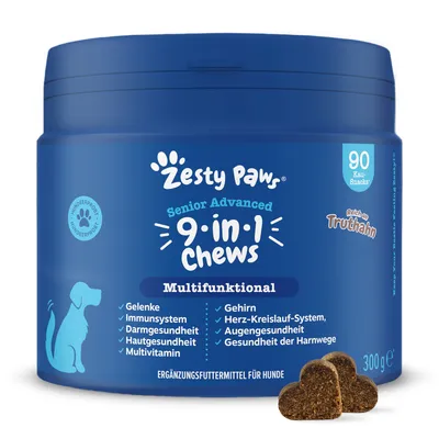 Zesty Paws Senior Advanced 9-in-1 Chews Kalkon - Ekonomipack: 2 x 90 tuggtabletter