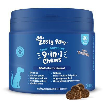 Zesty Paws Senior Advanced 9-in-1 Chews Truthahn 90 Kautabletten
