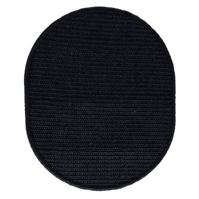 Czarna, owalna deska do drapania z wytrzymałego materiału, odpowiednia dla kotów do ostrzenia pazurów.