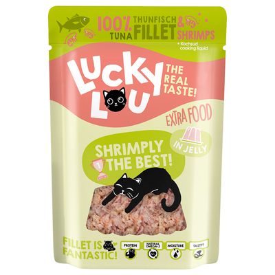 Lucky Lou Extra Food 12 x 70 g Thunfisch & Shrimps in Jelly