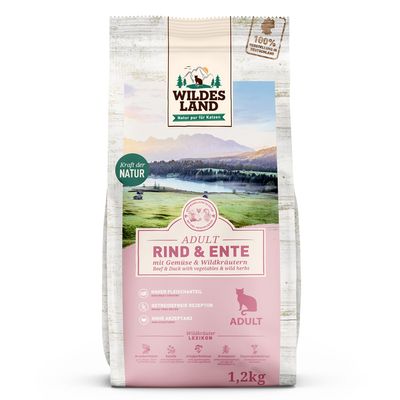 Wildes Land Cat Rind, Ente & Gartengemüse 1,2 kg