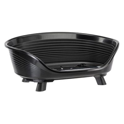 Ferplast Cesta-sofà Siesta Deluxe nera con rivestimento velluto verde - piedini: L 22 x P 10 x H 7 cm
