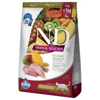 Farmina N&D Cat Tropical Selection Neutered con Pollo Crocchette gatto - 5 kg (4 +1 kg)