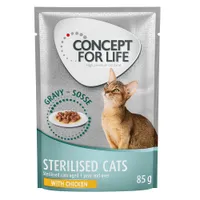 Concept for Life Sterilised Cats met Kip - in Saus - 85 g