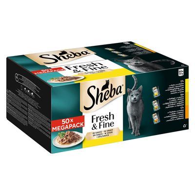 Multipack Sheba Fresh Fijne vershoudzakjes 50 x 50 g